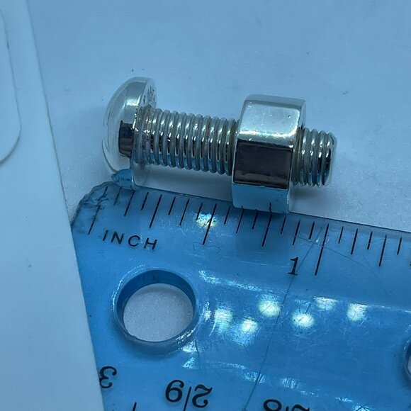 Tiffany & Co Silver Nut Bolt Cufflinks Cuff Link Links w/ Pouch - Picture 13 of 14